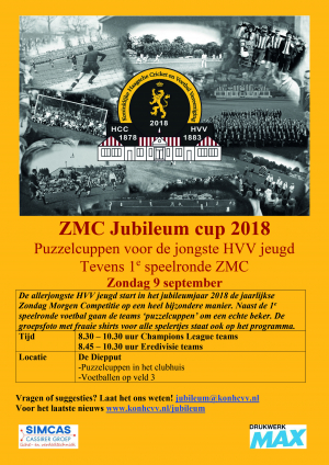 ZMC jubileumcup op zondag 3 september