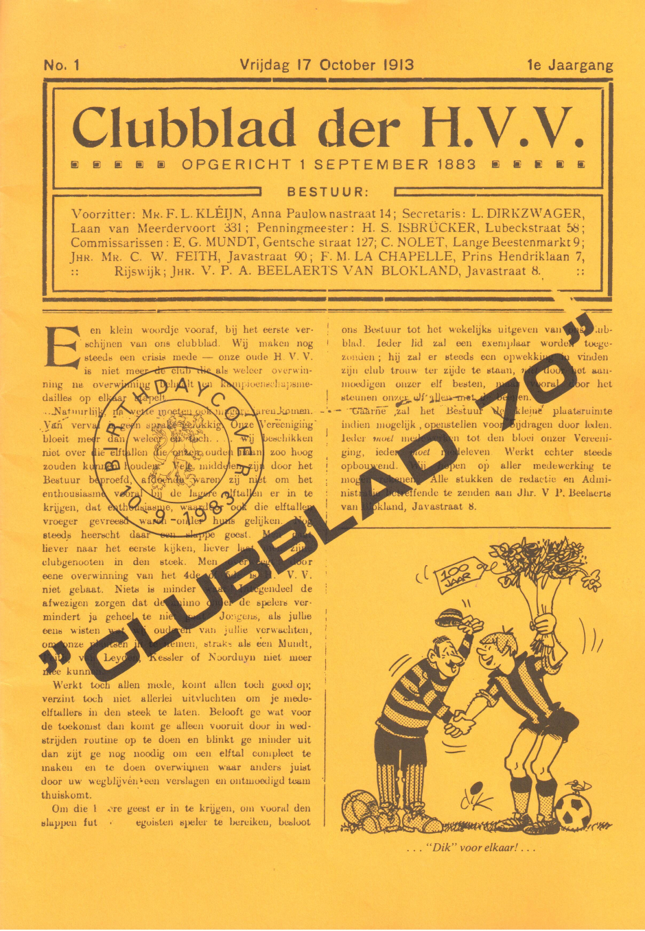 Jubileumuitgave van het clubblad "Clubblad 70" (1983)