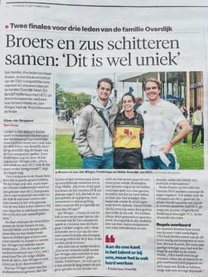 Artikel Fr&eacute;d&eacute;rique, Jan Wieger en Hidde Overdijk in AD