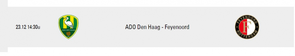 Ga 23 december mee naar ADO tegen Feyenoord, klik voor kaartverkoop