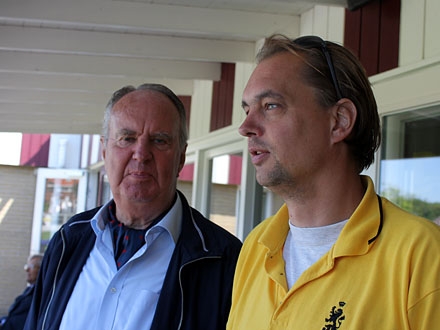 Striets (r) met vader Dirk op de foto