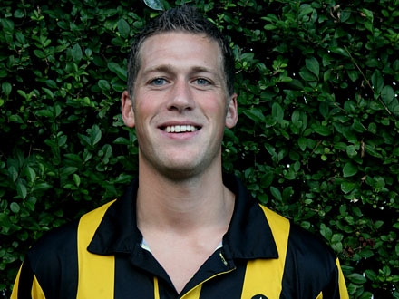 Jaap Akerboom  ... maakte de 2-2 in de uitwedstrijd tegen Delft waardoor HVV het eerste punt behaalde