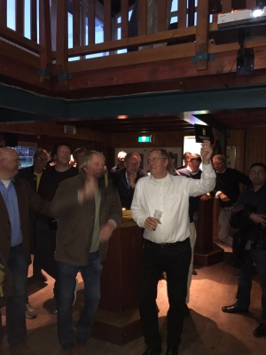 De finalisten van de Feyenoord-quiz: links Ernst Advocaat en rechts Pelle Balhuizen